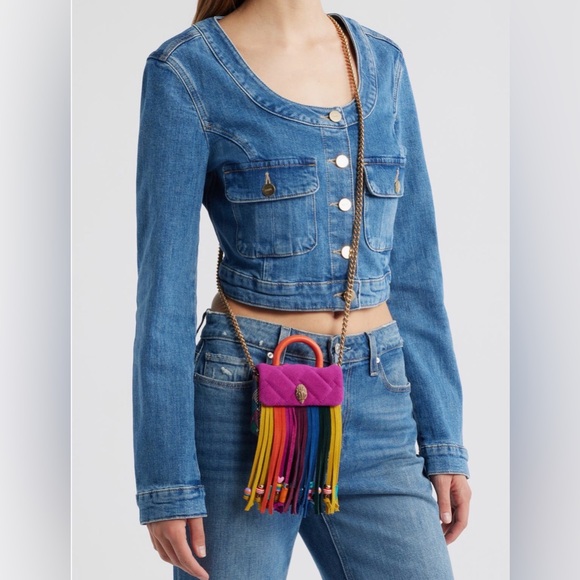 Kurt Geiger NWT Micro Kensington Fringe Crossbody - Picture 2 of 2